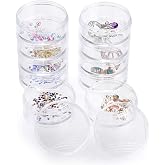 Hipiwe 2 Packs 5-Slot Clear Plastic Storage Jars Jewelry Beads Organizer | Round Art Craft Accessory Organizer Box Small Beads Sewing Pills Container Holder for Storage Small Items, Hardware
