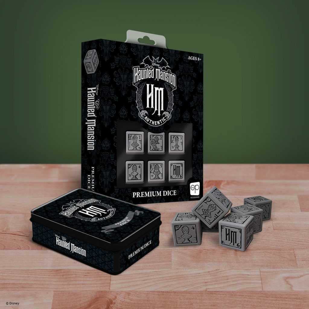 Disney The Haunted Mansion Premium Dice Set | Collectible d6 Dice | Custom Dice with Collectible Tin Case | Officially Licensed Disney 6-Sided Dice