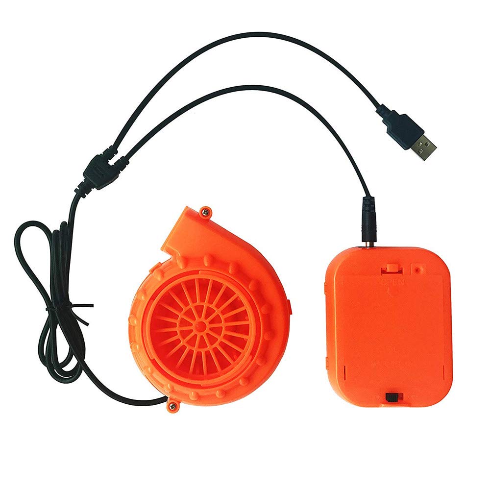 Mini Fan Blower for Mascot Head Inflatable Costume Fan 6V Powered by 4xAA Dry Battery or USB