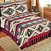 Collections Etc Aztec Fleece Southwest Design Theme Lightweight Bedding Coverlet, Brown Multi, King