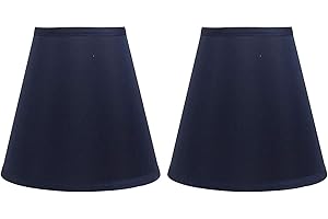 Urbanest Set of 2 Hardback Silk Empire Lamp Shade 5-inch by 9-inch by 8.5-inch, Navy Blue