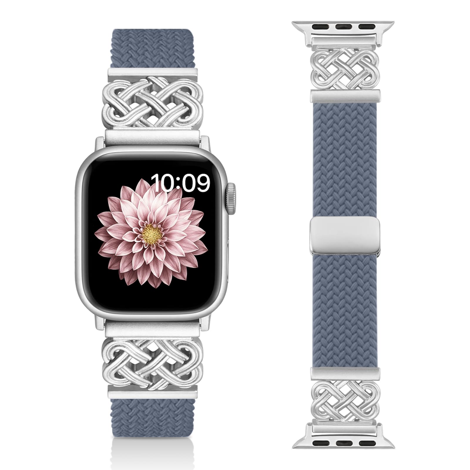 Chinber Braided Band Compatible with Apple Watch Bands 40mm 38mm 41mm 42mm 44mm 45mm 46mm 49mm, Magnetic Clasp Fabric Nylon Interlock Buckle Straps for iWatch Ultra Series 10/9/8/7/6/5/4/3/2/1/SE