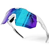 HAAYOT Polarized Sports Sunglasses for Men Women UV Protection Baseball Cycling Running Driving Fishing Glasses Ice Blue