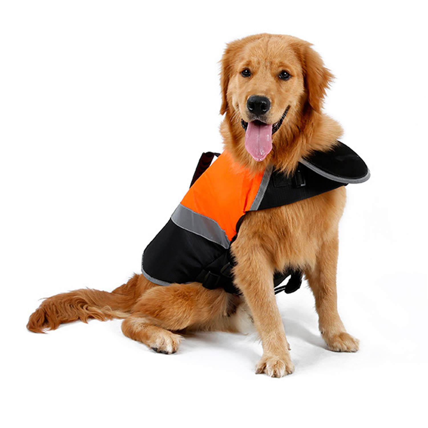 PETCUTE Life Jackets for Dogs Dog Flotation Vest Dog Lifesaver High Visibility Float Dog Life Jacket（orange L