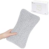 vocheer Small Pillows for Sleeping, 11”x6”x2.5’’ Mini Travel Pillow, Tiny Pillows for Neck, Wrist, Lumbar and Knee, Pets Pillow, Cotton, Machine Washable,Light Grey-1PC