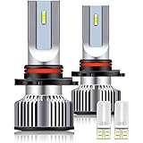 4WDKING 9006/HB4 LED Headlight Bulb, 1+1 Upgrade High Low Beam/Fog Light with 2Pcs T10, 8000 Lumens Conversion Kit Plug and P