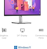 Dell P2422H 24 Inch Full HD IPS Monitor 5ms 99% sRGB 60Hz DisplayPort HDMI view 2
