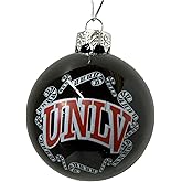 NCAA UNLV Rebels Candy Cane Glass Ball Ornament