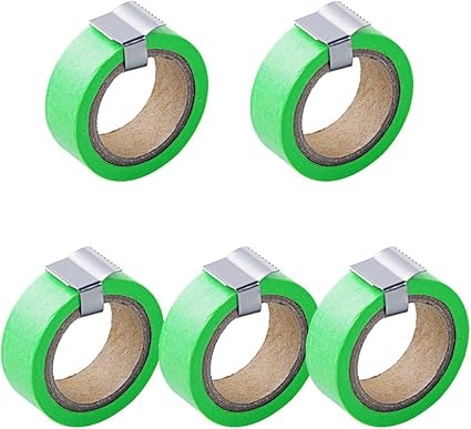 Amazon Marutuki オフィステープ紙 マスキングテープ 粘着テープ ラベル紙 和紙テープ 手帳diy装飾シール カラシール パーティー オーナメント クリスマス飾り 15mm 8m巻き 5巻セット グリーン マスキングテープ 文房具 オフィス用品