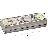 Kidsthrill US Play Money One-Sided 20 Bills of $1, $5, $10, $20, $50, & $100 for Monopoly and Educational Use for Children in All Ages - Small 4 ¼ Long, 1 ¾ Wide