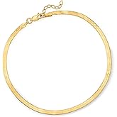 Ross-Simons 3mm 18kt Gold Over Sterling Herringbone Anklet. 9 inches