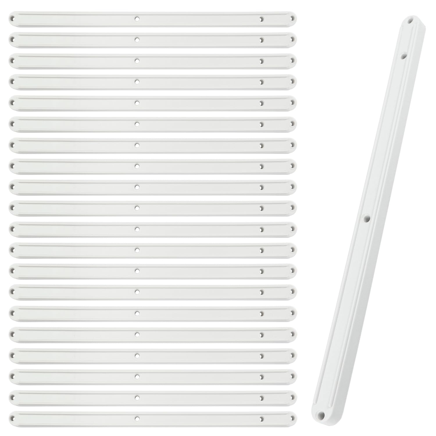 10 Pair Drawer Runners, Length 296mm Thickness 13mm Replacement Draw Runners Plastic Drawer Slides Kitchen Cupboard Drawer Rails for Width 17mm and Above Grooved Drawers Home Kitchen Bedroom (White)
