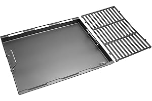 Cooking Griddle Inserts and Grate for Weber Genesis II 400 Series, Flat Top Grill Griddle for Weber Genesis II E-410 S-410 E-