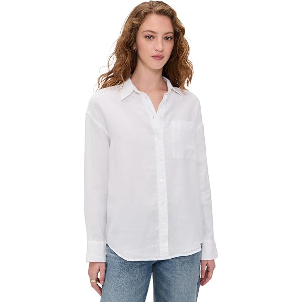 Frank & Eileen Women's Shirley Oversized Button-Up Shirt, White