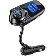 Nulaxy Wireless In-Car Bluetooth FM Transmitter Radio Adapter Car Kit W 1.44 Inch Display Supports TF/SD Card and USB Car Cha