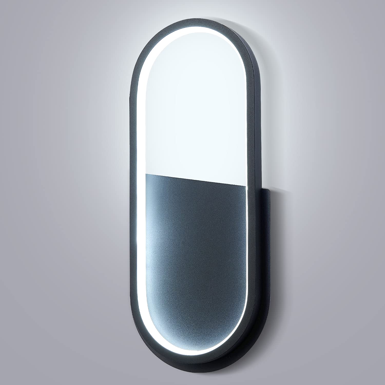 Ketom 18W Cold White 6000K Night Light Fixture Oval Flush Wall Ceiling Mounted Bulkhead Light Fitting for Indoor Outdoor Bedroom Garden Shed Porch Garage Workshop Lounge Hallway Workshop Living Room