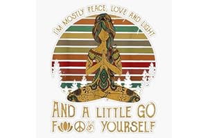 HJ MEDIA I'm Mostly Peace Love and Light and A Little Go Yoga Sticker Vinyl Decal Car Laptop Wall Window Bumper Sticker 5"