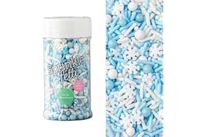 Sweets Indeed Dye-Free Snowflake Sprinkles – 2.4 oz Jar | Natural White Christmas Sprinkles for Cookies, Cupcakes, Cakes & Holiday Baking | Clean Label Winter Sprinkle Mix with No Artificial Dyes