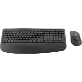 Logitech Signature Comfort Plus MK880 Keyboard and Mouse Combo - Graphite | Full size keyboard with palm rest, silent click mouse with palm cushion, Bluetooth or Logi Bolt USB receiver (not included)