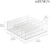 mDesign Clutch Bag Organiser with 5 Slots - Clear Handbag Storage view 3