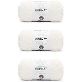 Bernat Softee Cotton Yarn for Crocheting Soft, Cotton, 3-Pack | #3 DK Light Yarn, 60% Cotton 40% Acrylic, Soft Crochet Yarn for Garments, Knitting &amp; Crafts, 254yds, 120g/4.2oz per skein
