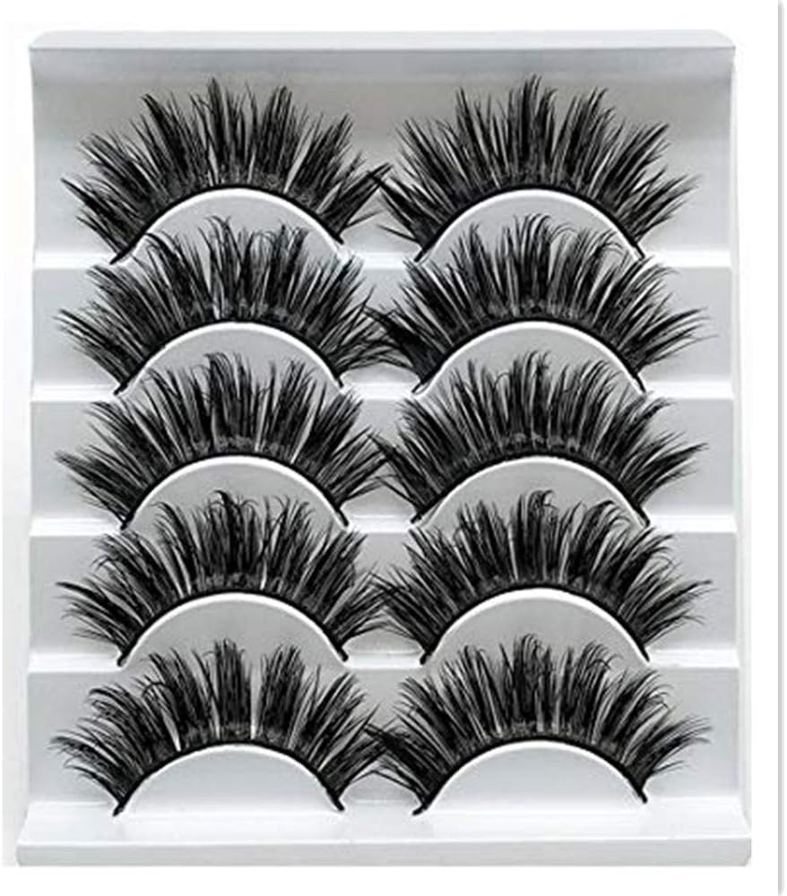 5 Pairs Faux 3D Mink Lashes Multipack,False Eyelashes Natural Soft False Eyelashes Pack for Makeup Eyelashes Extension(3D04)