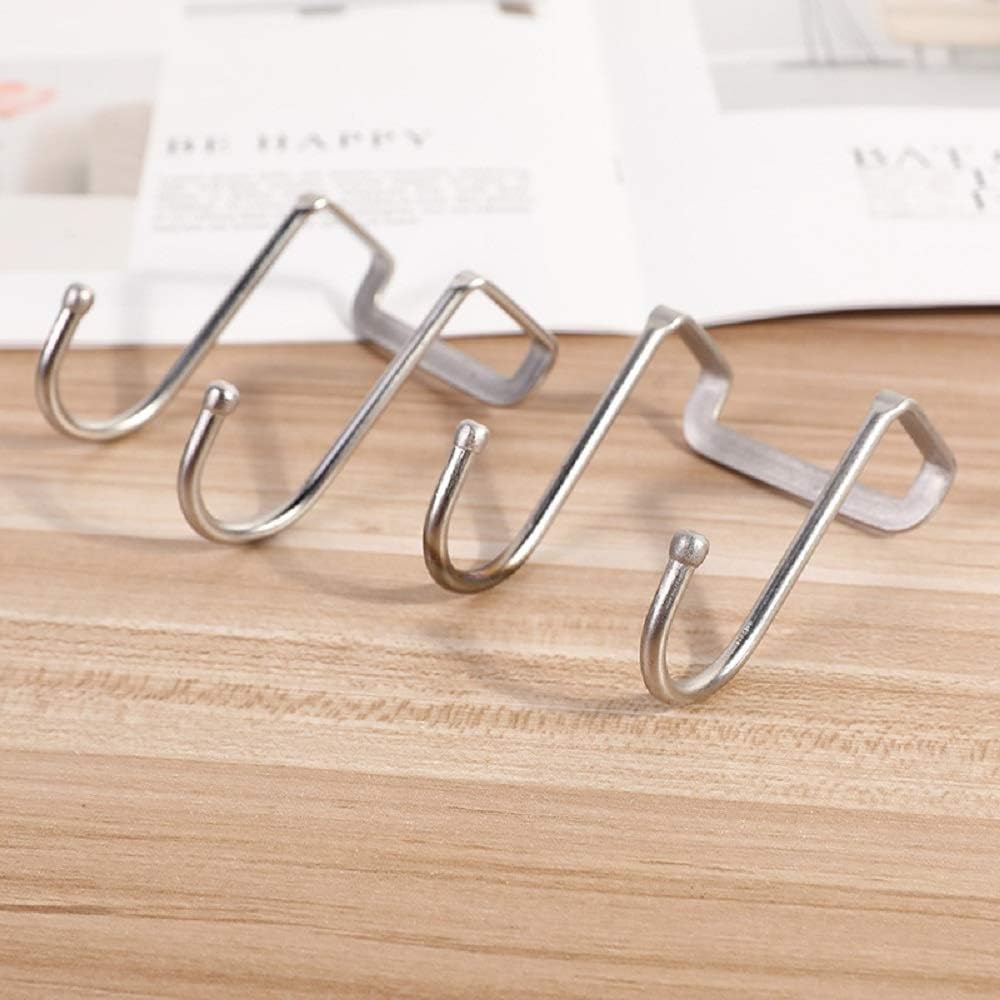 2 Pieces, Double Hook Behind The Door, Metal Double Hook Storage, for Hanging Coats, Hats, Robes, Towels, Handbags, for Kitchen Office