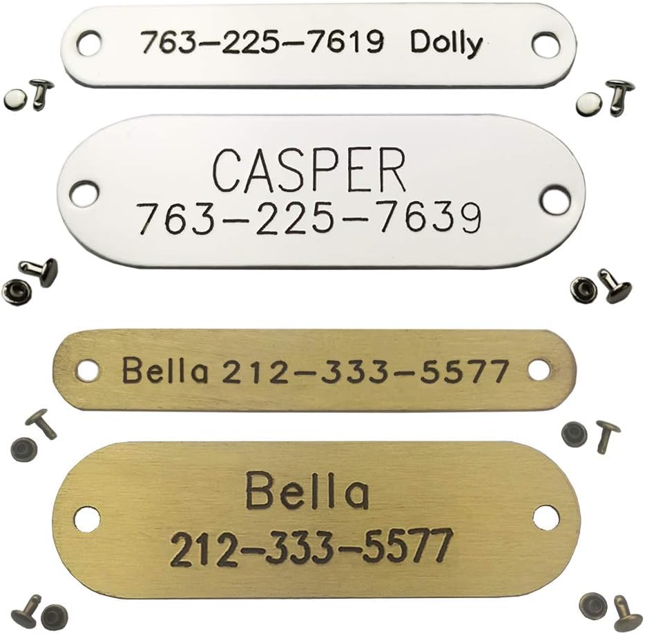 NEMOCI RivetOn Pet ID Tag Personalized Dog and Cat ID Tag Custom