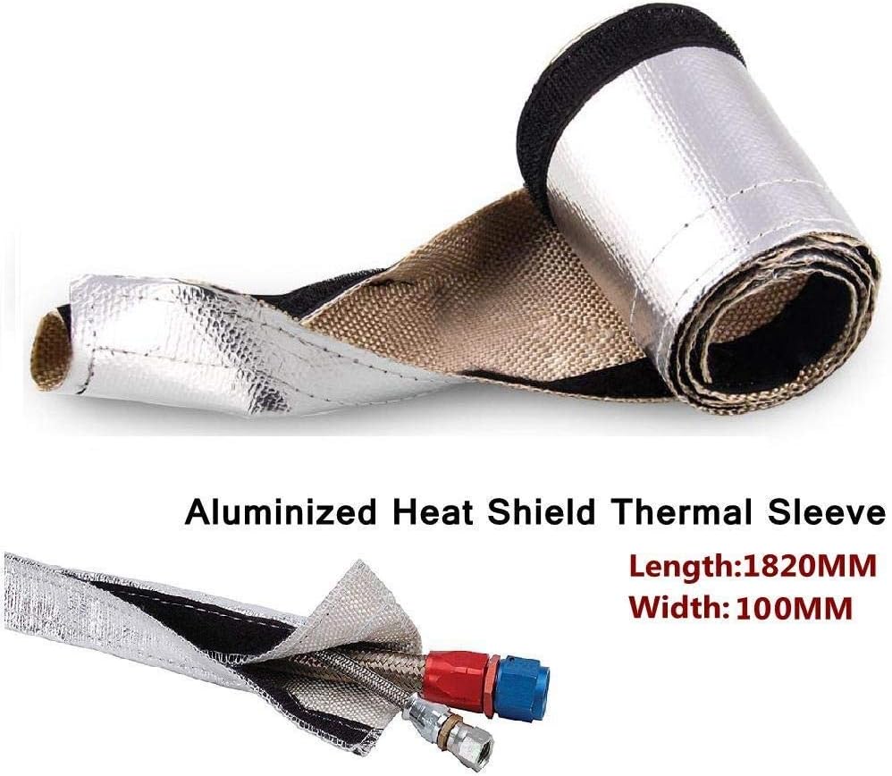 RYANSTAR Metallic Heat Shield Thermal Sleeve Insulated Wire Hose Cover
