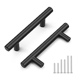 Probrico 5 Pack Black Kitchen Cabinet Pulls,Hole