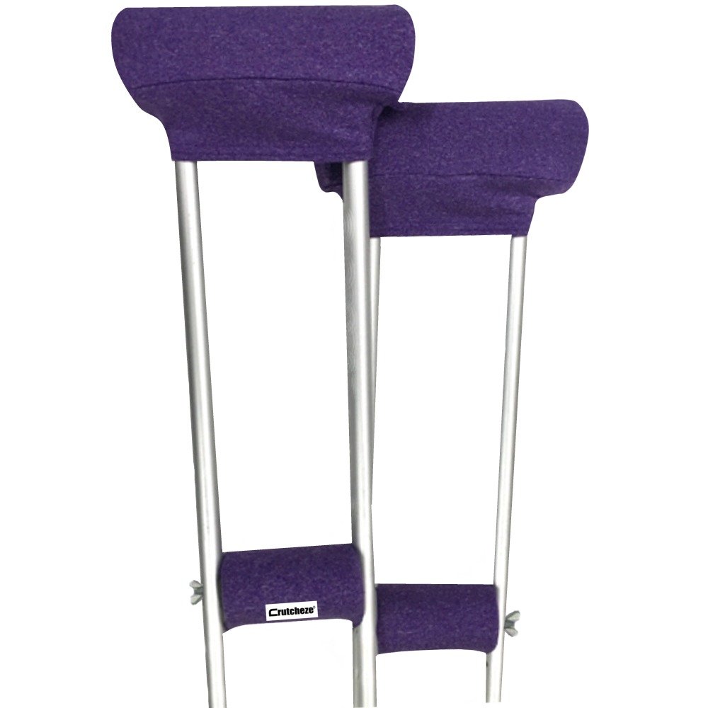 Crutcheze Purple Heather Underarm Crutch Pad and Hand Grip Covers with