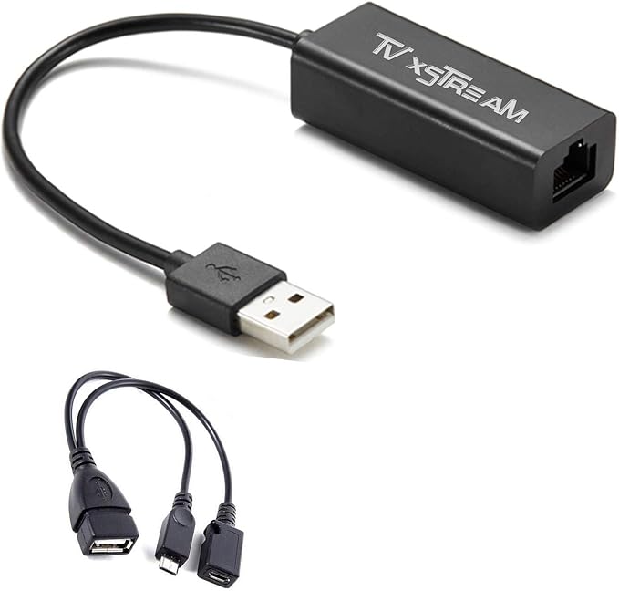 Adapter for CHROMECAST and Stick (2nd Gen 3rd Gen and 4K Versions), Micro USB to RJ45