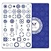 CICI&SISI Nail Stamping Plates Kit Nail Art Plate Image Plates Blue-and-White Overprint Series