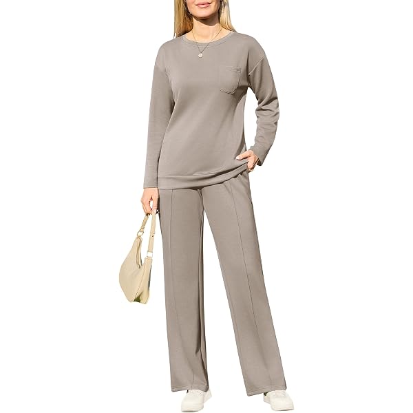 Sweater For Women Faleave Women's 2 Piece Summer Lounge Set Outfit Short Sleeve Pullover Women's Sweaters