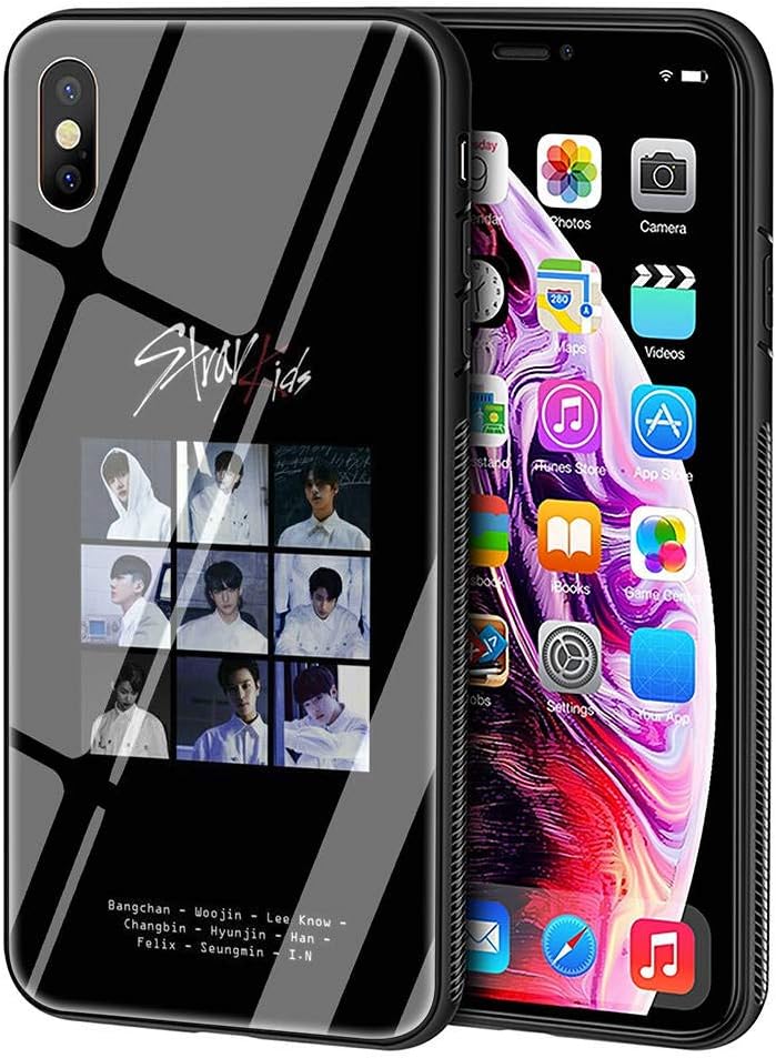 LBIAO 9H Tempered Glass iPhone XR Cases, LB-112 Kpop Stray Kids Design Printing Shockproof Anti-Scratch Soft Silicone TPU Cover Phone Case for Apple iPhone XR
