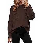 PRETTYGARDEN Womens Oversized Sweater 2025 Crewneck Long Sleeve Ribbed Knit Pullover Sweaters Tops Fall Fashion Outfits