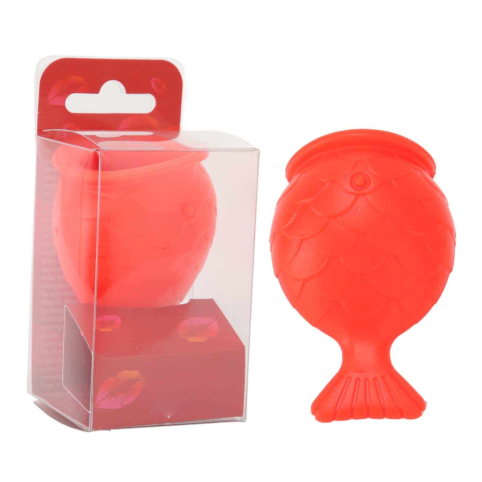 Lips Enhancer Plumper Device, Lip Plumper Tool, Fish Shape Soft Silicone Lip Plumping Enhance, Enlarge Mouth Lips Plumping Bigger Lips for Dating Natural Pout Mouth Tool