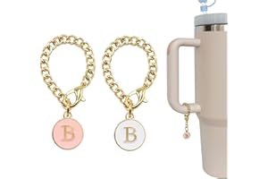 WLEAD Letter Charm Accessories for Stanley Cup – Cute 2-Piece Set for 20, 30, and 40 oz Tumblers with Handle, Perfect for Women and Girls