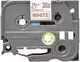 Brother TZe-242 Labelling Tape 18 mm x 8 m Red on White Laminated view 2