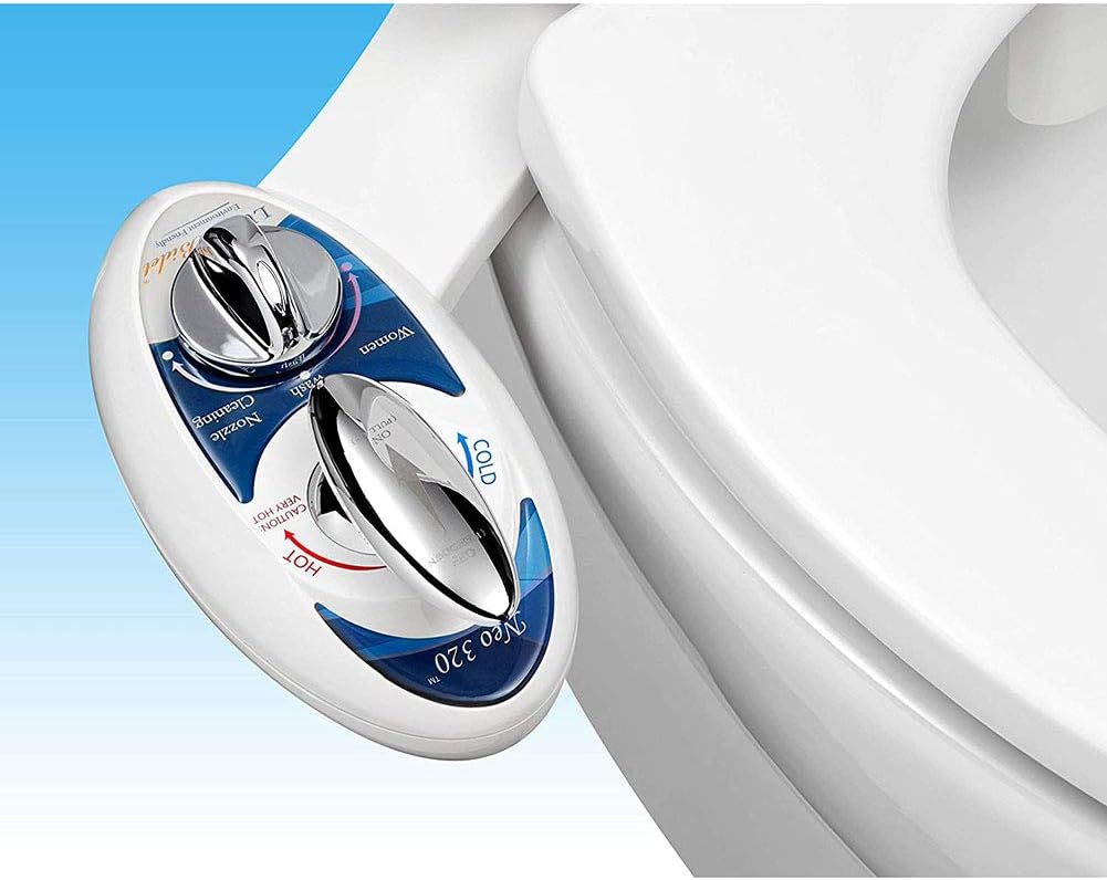 Bidet - Bidet with Self Cleaning Dual Nozzle - Non-Electric Hot and Cold Water Mechanical Bidet - Easy Water Pressure Adjustment - for Sanitary and Feminine Wash