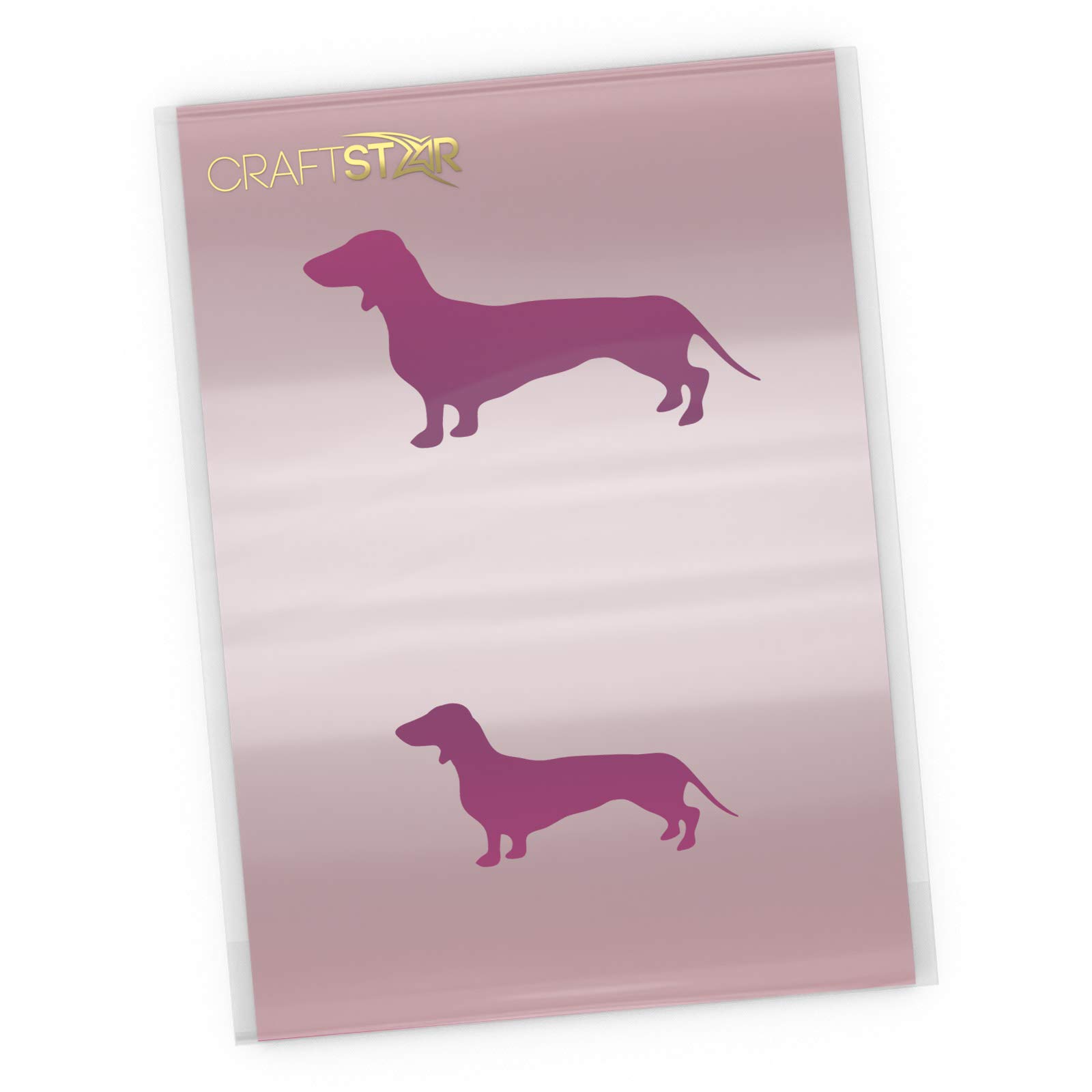 CraftStar Dachshund Stencil - Reusable Small Sausage Dog Stencil Set