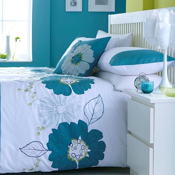 Catherine Lansfield Home 2pcs Duvet Bedding Set, Summer Floral Teal