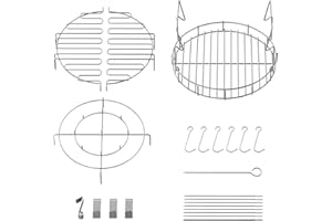 LS'BABQ Turkey Fryer Accessories Kit for The Char-Broil Big Easy Oiless Fryer, 22-Piece Turkey Fryer Kit with Chicken Leg Racks, Skewers, Rib Hooks, Meat Hooks and A Bunk Bed Basket, Stainless Steel
