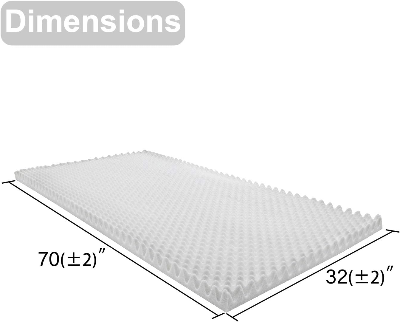 Egg Crate Mattress Topper, Ventilated, Convoluted Foam for Pressure Sores and Pain Relief, Hypoallergenic, Medical Grade Urethane for Therapeutic Support and Recovery, Hospital Bed Twin (78" x 34"): Health & Personal Care