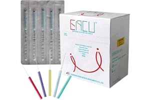EACU Cosmetic Acupuncture Needle (100Pcs) Stainless Steel Sterile Needles Disposable Premium Pain Relief (0.16X15 mm)