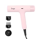 L'ANGE HAIR HauteAir Digital Professional Hair Dryer | LED Display for Precision Heat Control | Fast-Dry Brushless Motor with Cool Shot | Negative Ion Technology | Lightweight & Self-Cleaning (Blush)
