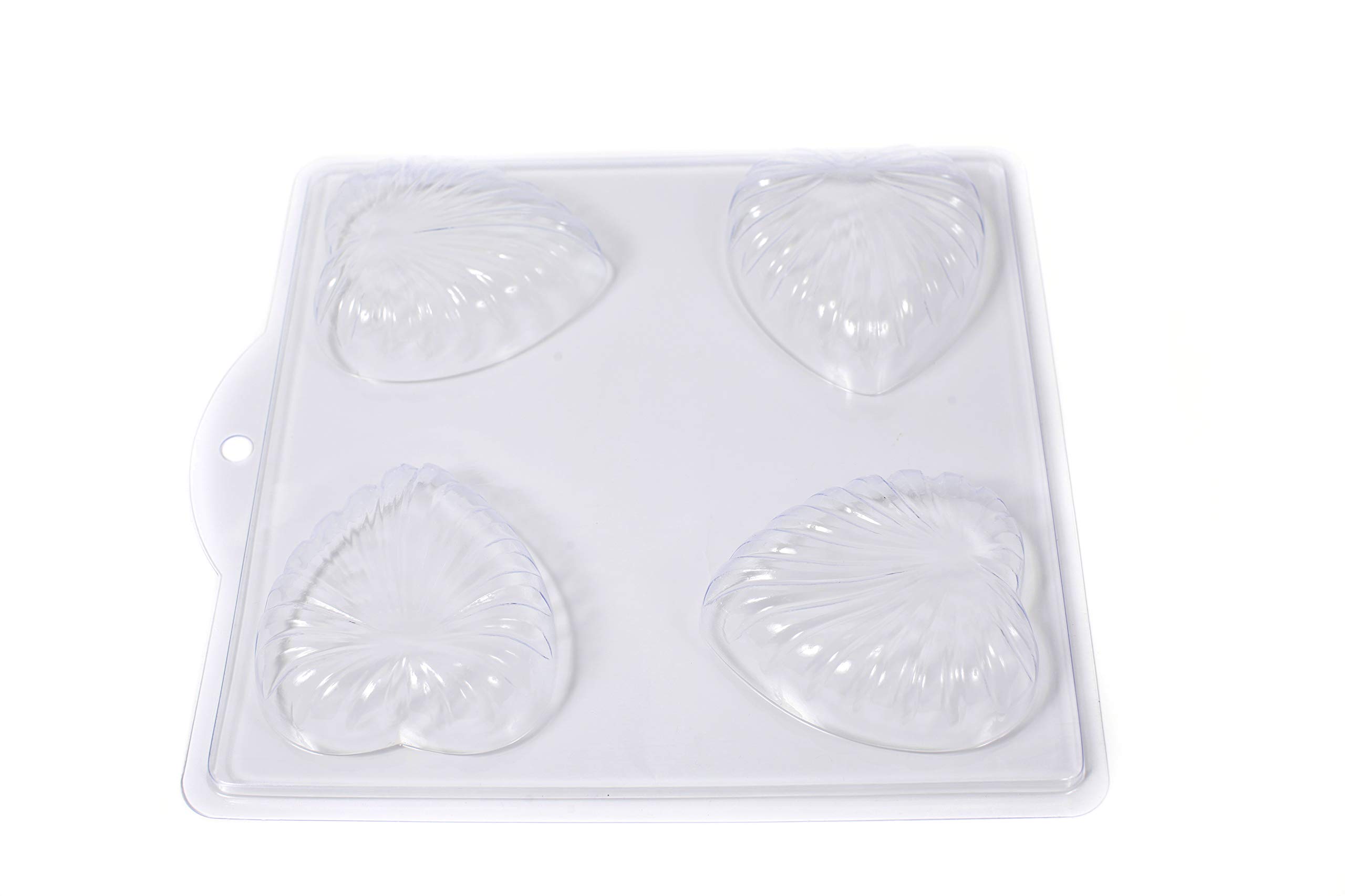 World Of Moulds | 4 Cavity Large Fluted Heart Soap/Bath Bomb Mould Mold M143