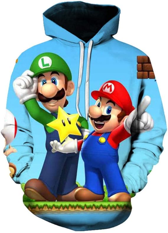 Hoodies Game Super Mario Bros 3D Printed Hoodie Sweatshirt Boys Girls Outerwear Jacket Coat 