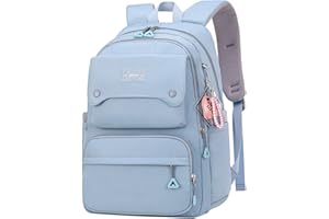 JiaYou Teen Girls Casual Backpack High Middle School Daypack Women Daily Travel Laptop Bag (1# Blue, 26 Liters)