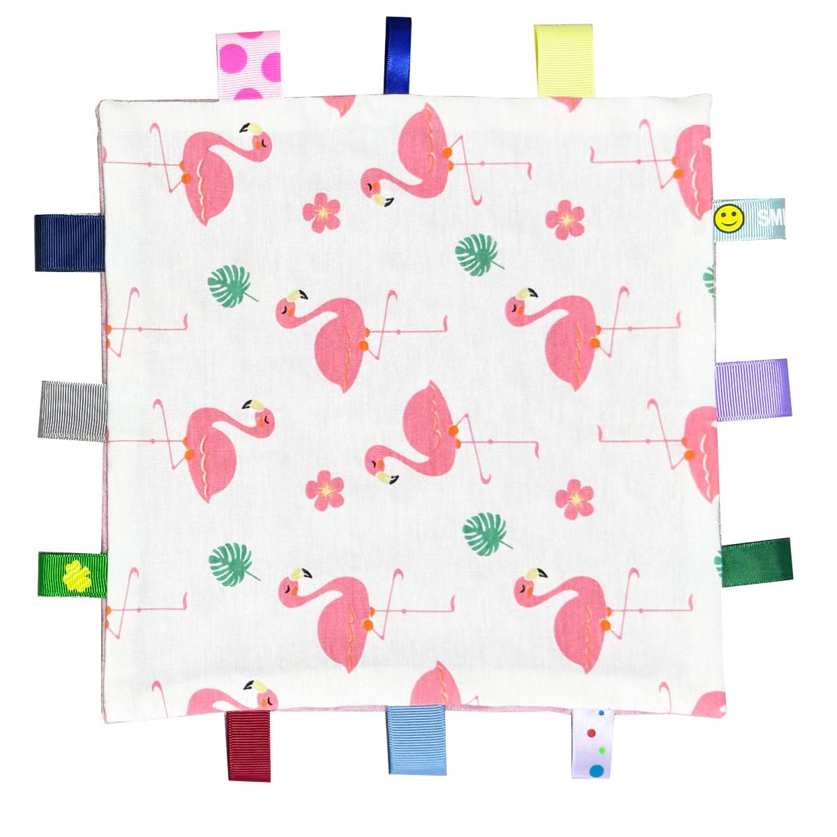 Eyands Baby Tag Blanket, Cotton and Plush Soft Taggy Blanket with Tags for baby gift